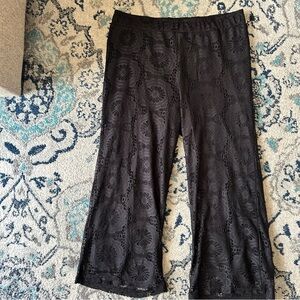 Pink Coconut Boutique Lace Black Wide Leg Pants Size XXL